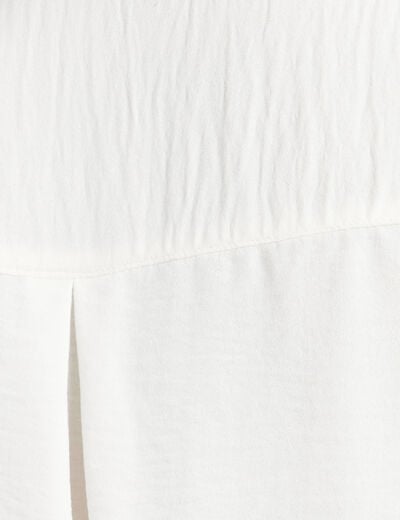 Chemise col chemise manches 3/4 ecru femme