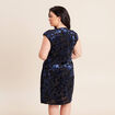 Robe portefeuille d&eacute;tails velours noir femme