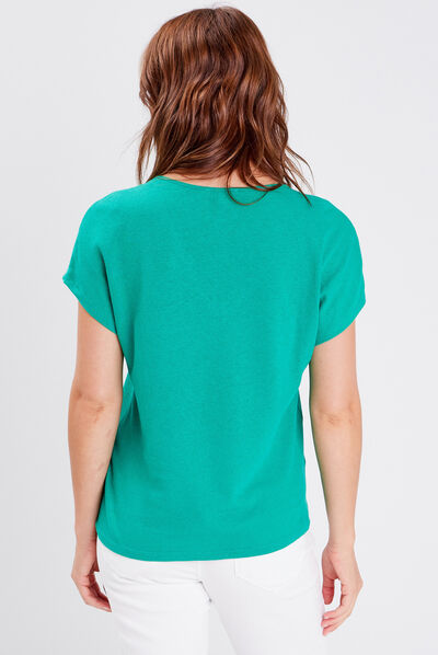 T-shirt manches courtes vert femme