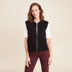 Gilet droit court sans manches noir femme