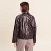 Blouson col montant marron femme