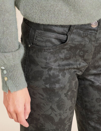 Pantalon taille bascul&eacute;e vert femme