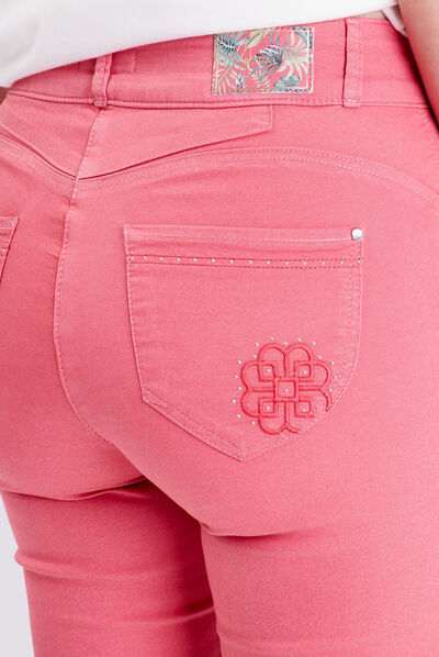 Pantalon ajusté vieux rose femme
