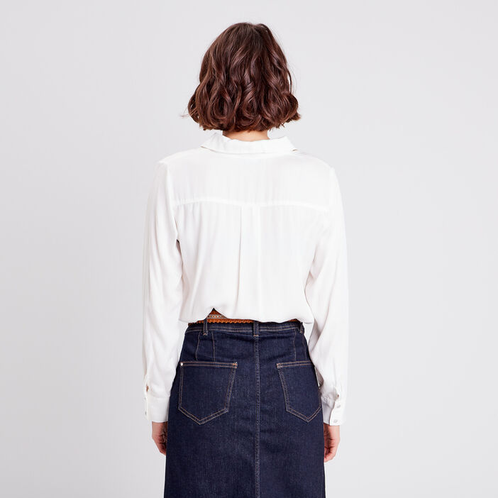Chemise manches longues ecru femme