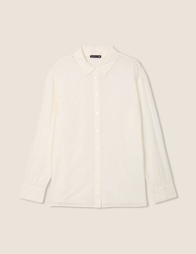 Chemise manches longues ecru femme