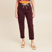 Pantalon coupe mom 7/8&egrave;me bordeaux femme