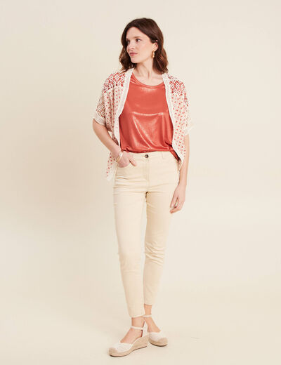 Veste esprit kimono marron foncé femme