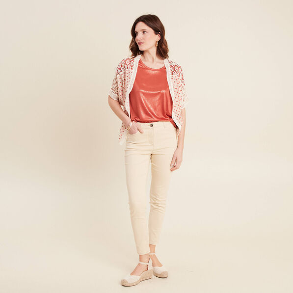 Veste esprit kimono marron foncé femme