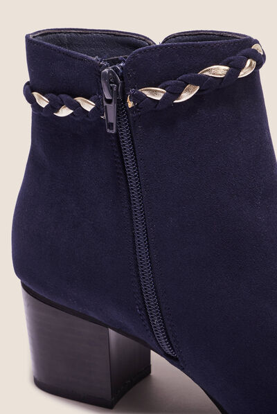 Bottines à talons bleu marine femme