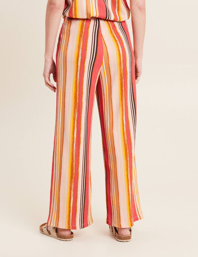 Pantalon flou 7/8ème rose cerise femme
