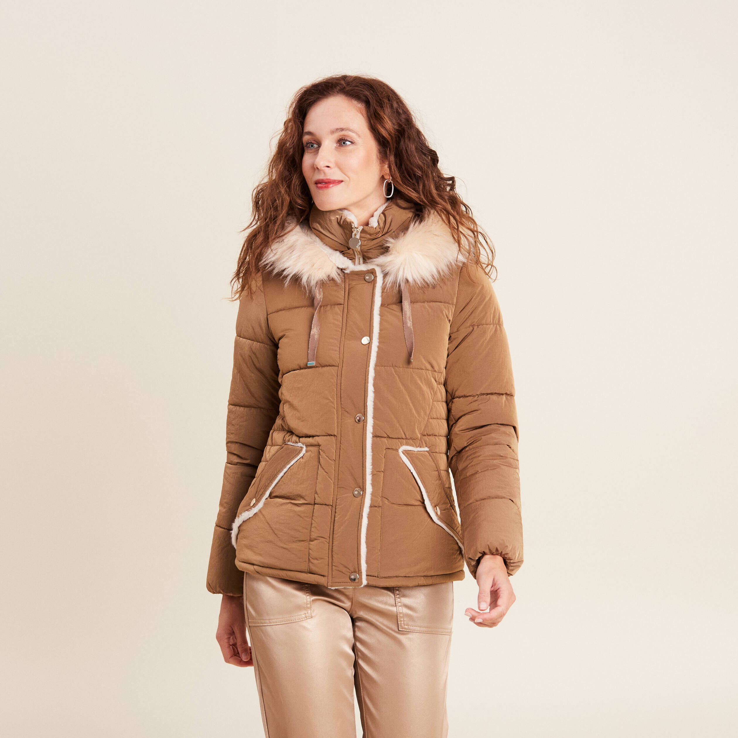 Doudoune femme couleur beige shop