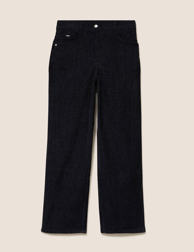 Jean taille haute en velours denim brut femme