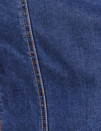 Veste ajust&eacute;e en jean col biker denim stone femme