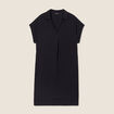 Robe droite col en V noir femme