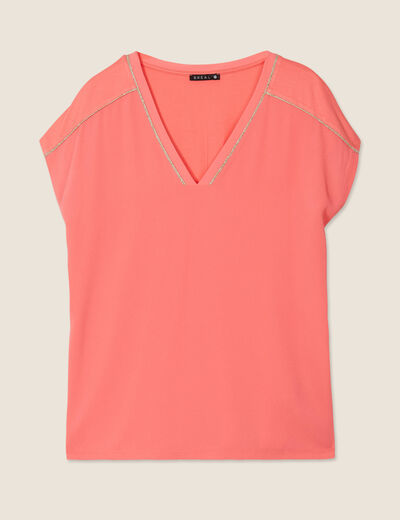 T-shirt manches courtes rose fushia femme