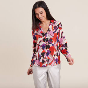 Chemise manches longues mauve femme