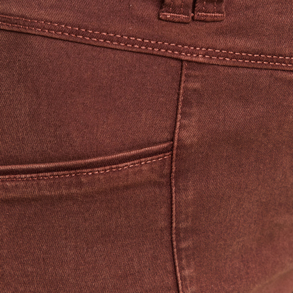 Pantalon bootcut jean ceinture amovible marron foncé femme