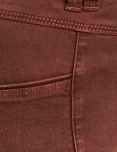Pantalon bootcut jean ceinture amovible marron foncé femme