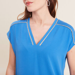 T-shirt manches courtes bleu femme