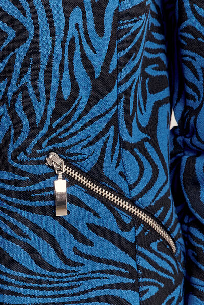 Veste droite manches 3/4 bleu electrique femme