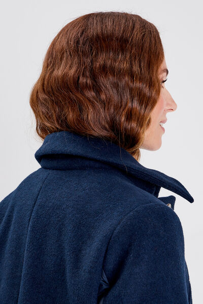 Doudoune longue bleu foncé femme
