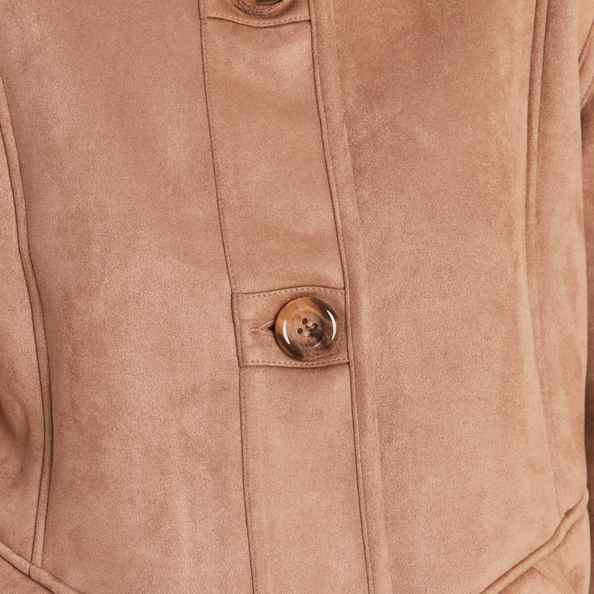 Manteau col montant sable femme