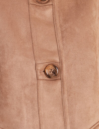 Manteau col montant sable femme