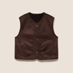 Veste r&eacute;versible duveteuse marron fonc&eacute; femme