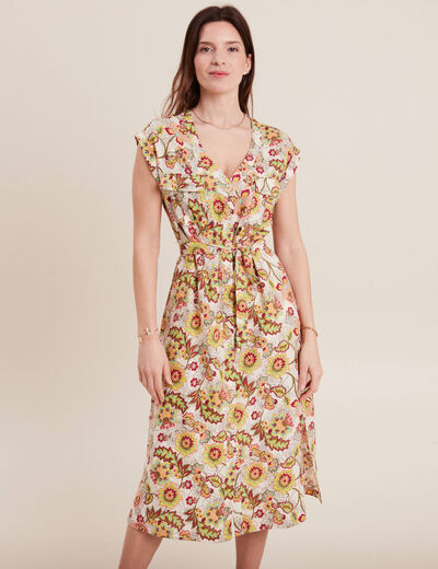 Robe chemise boutonnée blanc femme