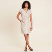 Robe droite zippée blanc femme