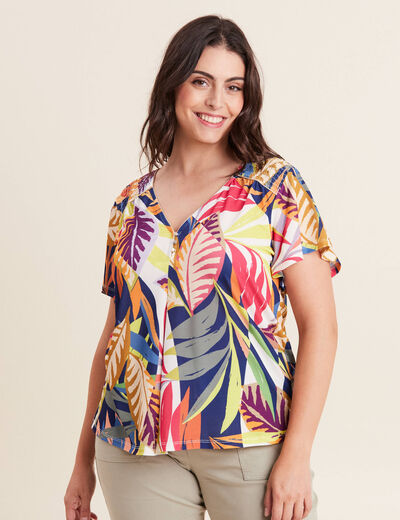 T-shirt manches courtes multicolore femme