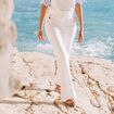 Pantalon bootcut à pont blanc femme