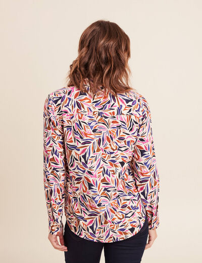 Chemise cintr&eacute;e manches longues bleu femme
