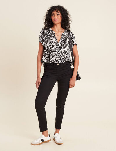 Blouse manches courtes noir femme