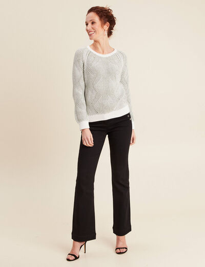 Pull manches longues vert femme