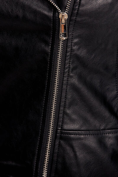 Veste perfecto simili cuir noir femme