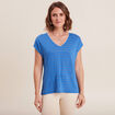 T-shirt manches courtes bleu femme