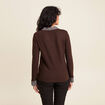 T-shirt manches longues marron foncé femme