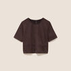 Top en suedine marron fonc&eacute; femme