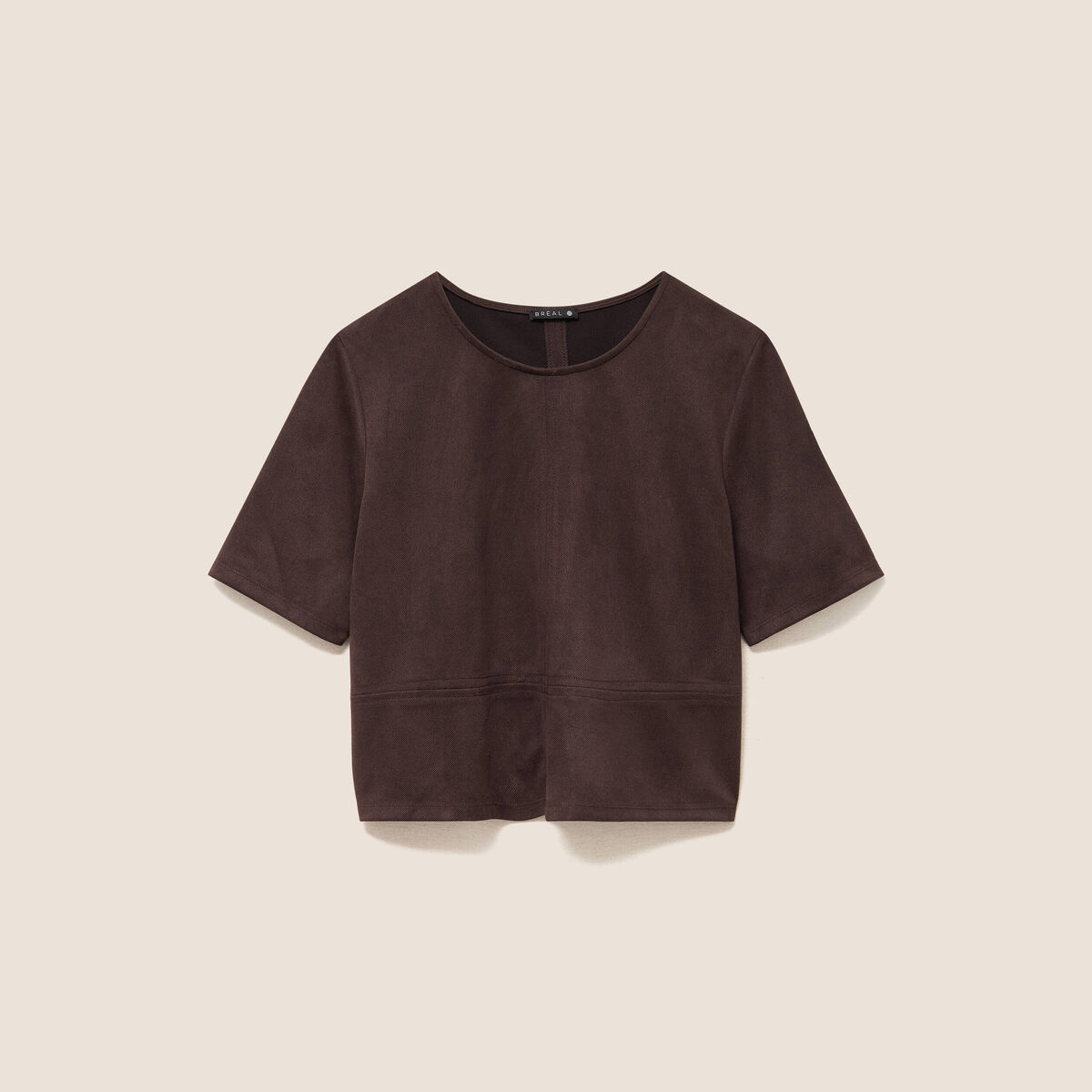 Top en suedine marron fonc&eacute; femme