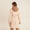 Trench ceinturé à capuche beige femme