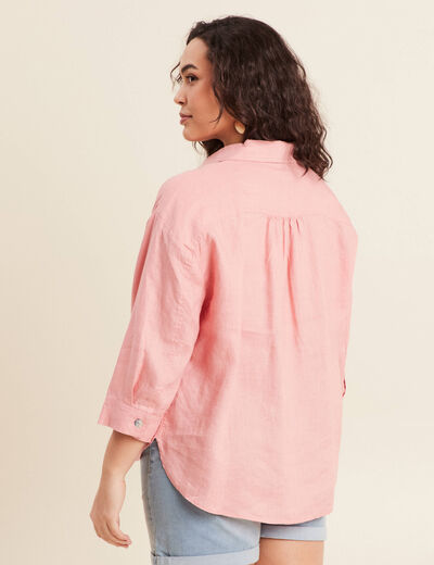 Chemise manches 3/4 vieux rose femme