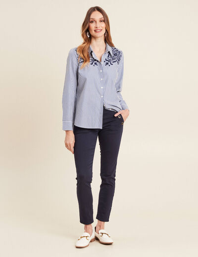 Pantalon magique Le L&eacute;ger coupe ajust&eacute;e bleu marine femme