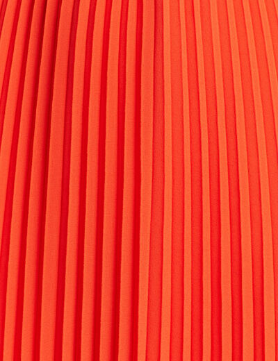 Robe longue évasée à volants orange foncé femme