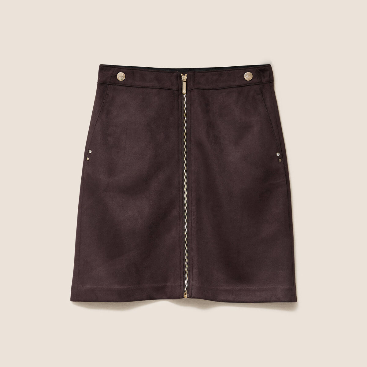 Jupe Crayon Jobis Taille 16 Laine Marron, Zippée - Excellent état