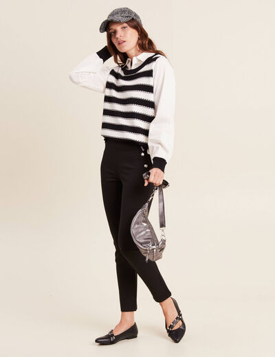 Pull manches longues blanc femme