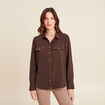 Chemise manches longues marron femme