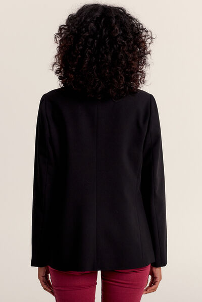 Veste city droite 1 bouton noir femme