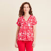 Blouse manches courtes rouge femme