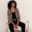 Veste droite manches 3/4 noir femme